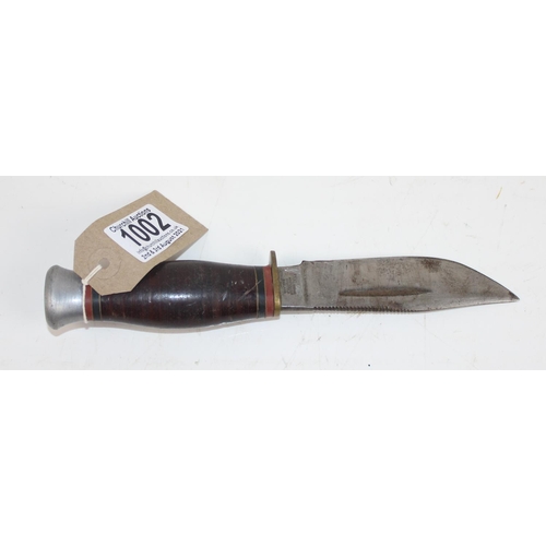 1002 - George Wostenholm IXL knife with stacked leather handle