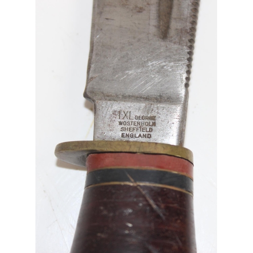 1002 - George Wostenholm IXL knife with stacked leather handle