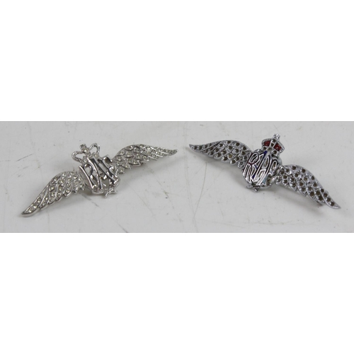 1008 - 2 silver plated RAF sweetheart brooches