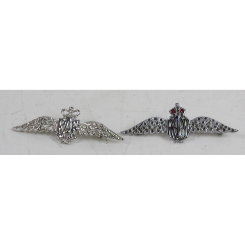 1008 - 2 silver plated RAF sweetheart brooches