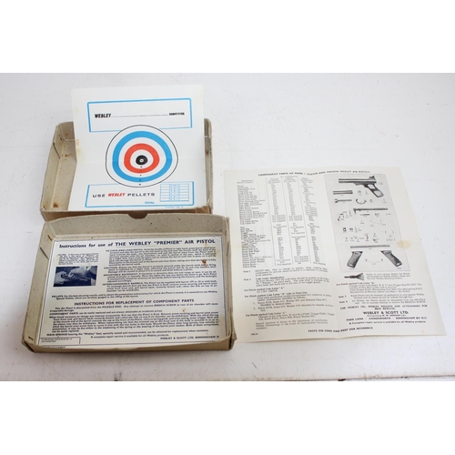 1024 - Webley Premier .22 air pistol in original box