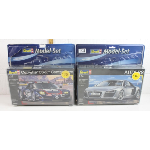 1436 - 2 Revell Model kits - Audi R8 & Corvette C5-R