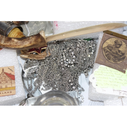 1615 - Qty of interesting items to inc a horn handled magnifier and some WW2 German related items