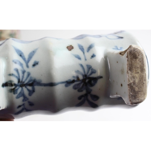 1730 - A pair of Chinese Crackle Glaze vases, a blue & white brush pot in the form of Bamboo and a crackle ... 