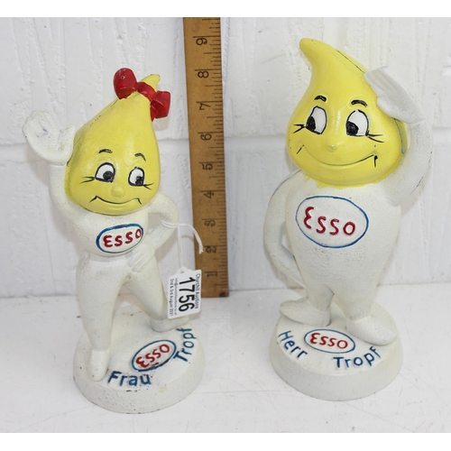 1756 - A pair of Esso cast iron money boxes - Andy & Abby Slick