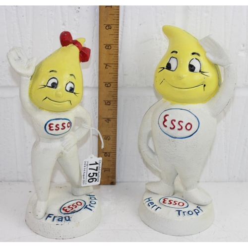 1756 - A pair of Esso cast iron money boxes - Andy & Abby Slick