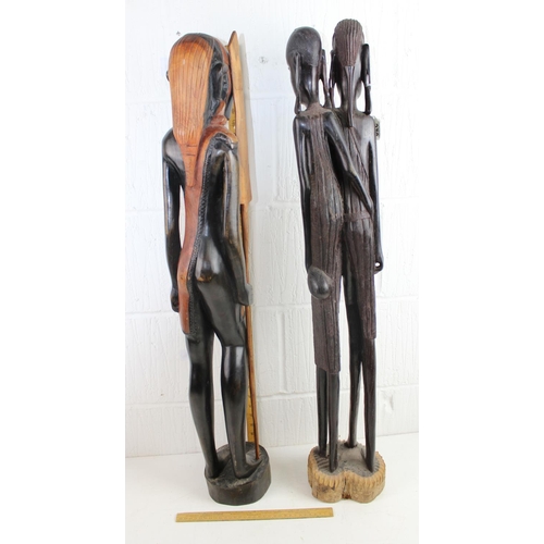 272 - 2 large carved African hardwood figures