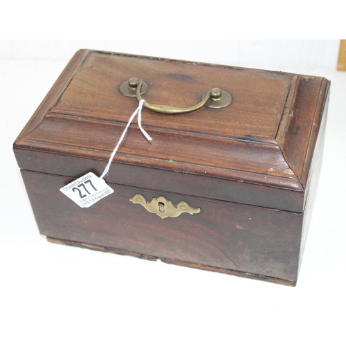 277 - Antique smokers' cabinet and Georgian tea caddy