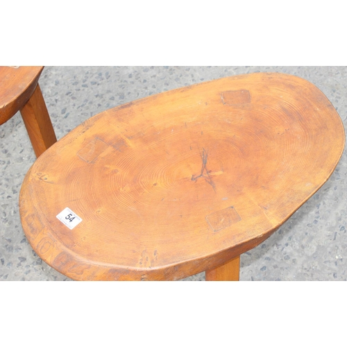 54 - A pair of rustic wooden stools or tables