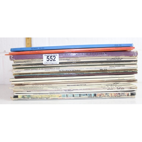 552 - Qty of vinyl records to inc Beatles