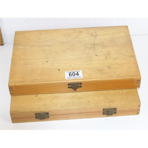 604 - 2 boxes of microscope slides