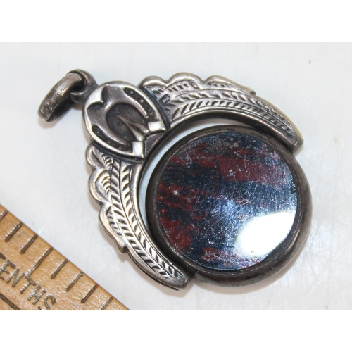 1217 - Antique silver fob spinner pendant