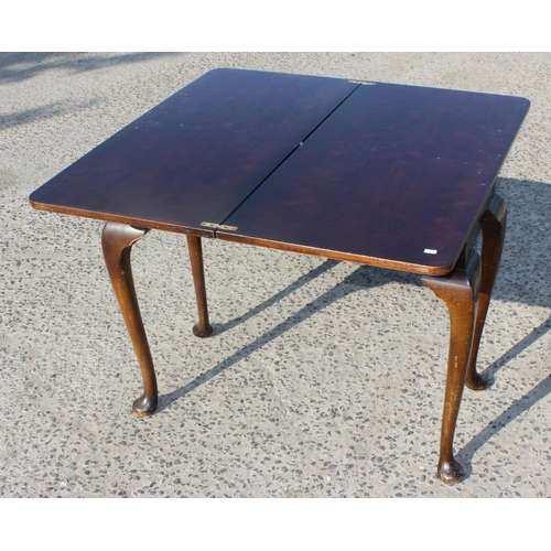 127 - Antique style fold-over tea table with cabriole legs