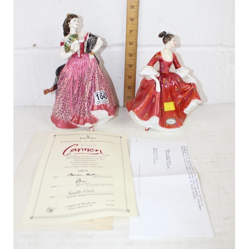 1643 - 2 Royal Doulton Ladies - Carmen HN3993 with paperwork and Stephanie HN2811