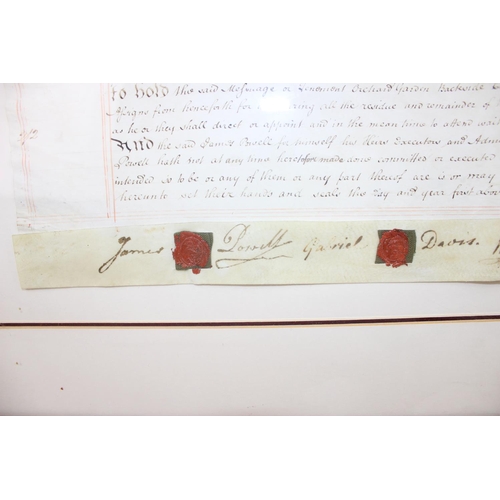 369 - Large framed antique indenture - 18th century