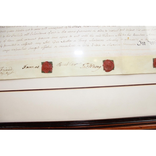 369 - Large framed antique indenture - 18th century