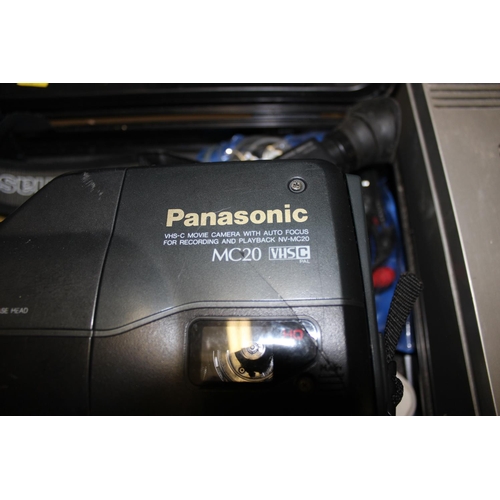 748 - Vintage Panasonic VHS player, camcorder and vintage record player