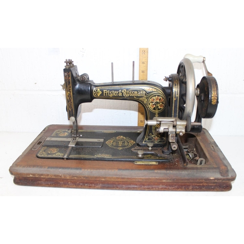 795 - Frister & Rossman sewing machine in wooden case