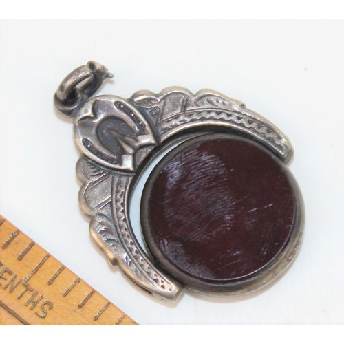 1217 - Antique silver fob spinner pendant