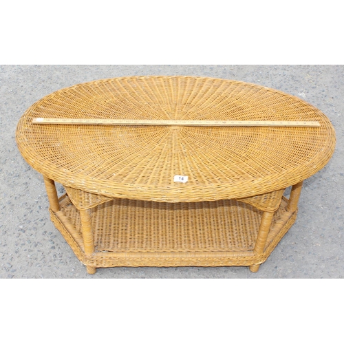 145 - Vintage wicker conservatory table