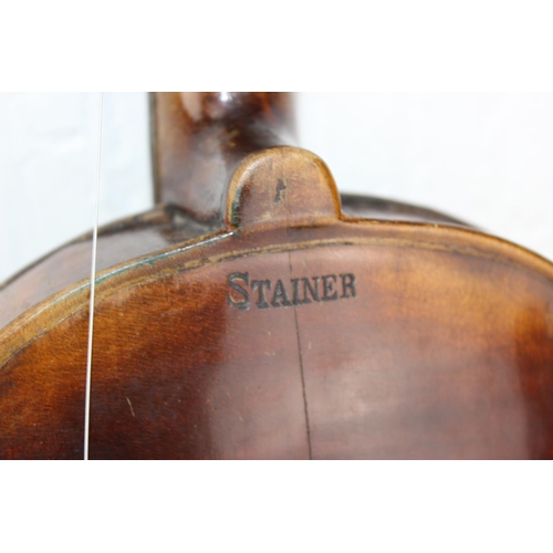 570 - An early 20th century violin stamped Stainer in case