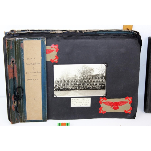 1053 - WW2 RAF medal group and 2 period photograph albums - mainly photographs of South Africa and Zimbabwe... 