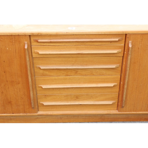 158 - A Danish retro sideboard with 2 cupboards and 5 drawers