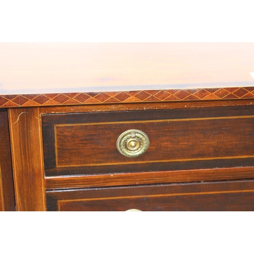 161 - A 19th century Mahogany sideboard with brass gallery rail and inlaid details