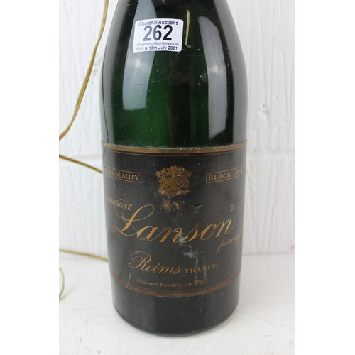 238A - An early 20th century Lanson Black Label champagne bottle converted into a lamp - Magnum size