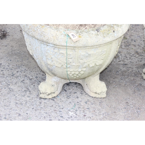 467 - A large pair of vintage stone/ concrete garden planters