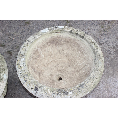 467 - A large pair of vintage stone/ concrete garden planters