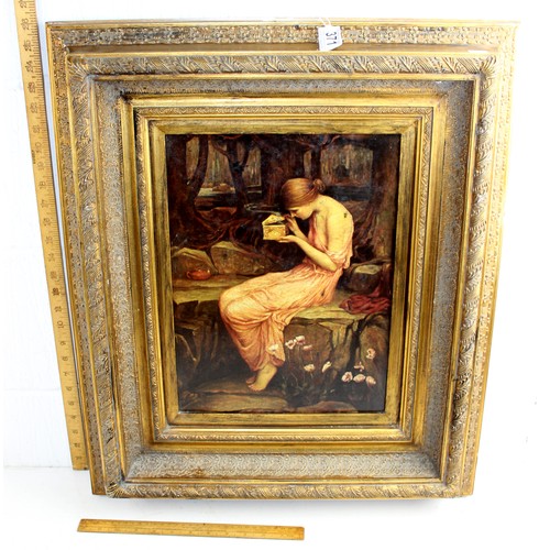 371 - An impressive gilt framed print of Pandora looking the box - (Sic) This Picture is a copy of  John W... 