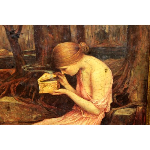 371 - An impressive gilt framed print of Pandora looking the box - (Sic) This Picture is a copy of  John W... 