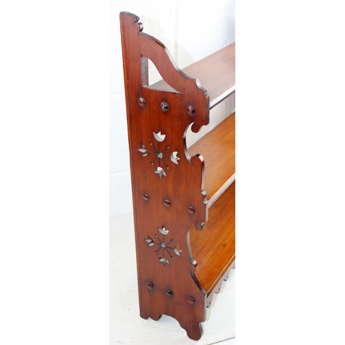 50 - Victorian mahogany hanging shelf