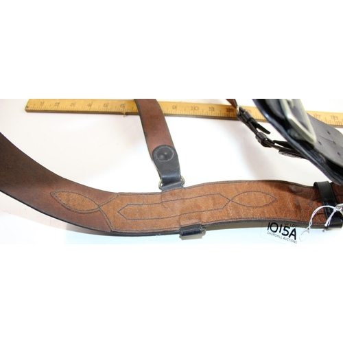 1015a - Early 20th century military Sam Browne belt with Hudson Metropolitan police whistle