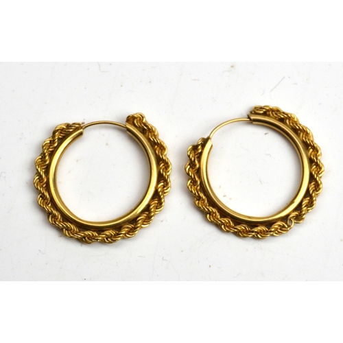 1240 - Pair of 9ct gold hoop earrings - 1.8g