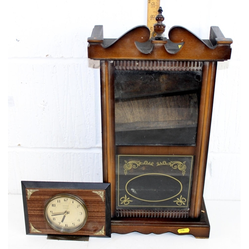 1399 - 8 assorted vintage and later clocks and a clock case