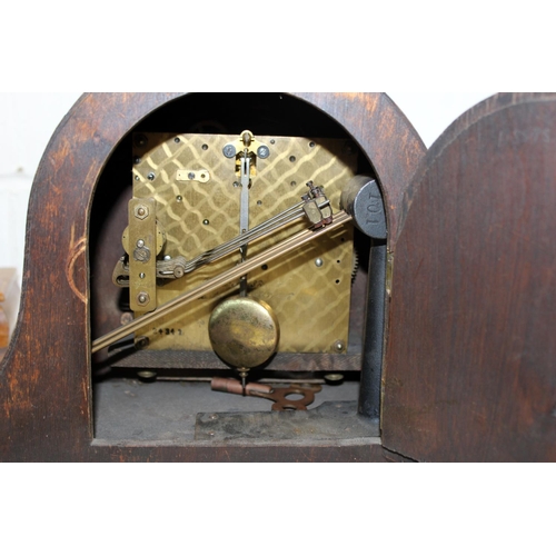 1409 - Vintage oak cased Napoleon hat clock and a musical wooden jewellery box