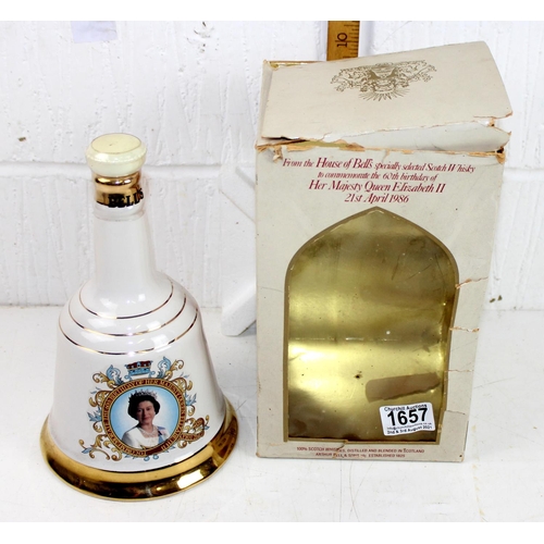 1657 - Whisky - Bells Whisky bottle with contents in box - Queen's 60th Birthday