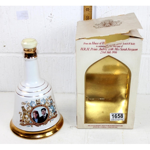 1658 - Whisky - Bells Whisky bottle with contents in box - Prince Andrew & Sarah Ferguson