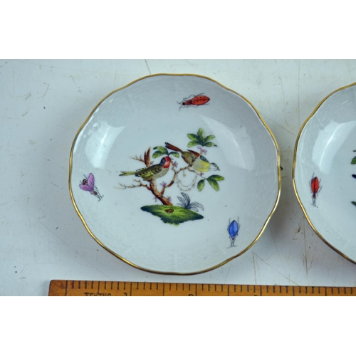 1669 - 3 small Herend porcelain dishes decorated with birds