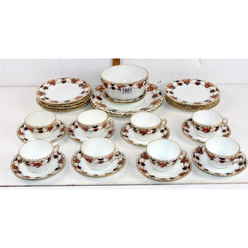 1901 - 19th century Hughes Fenton Imari coloured pattern tea set