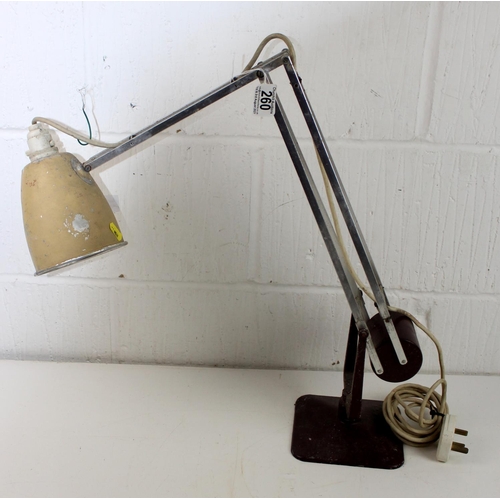 260 - An unusual counter balanced Anglepoise type desk lamp -  no mark but likely by Hadrill & Horstman