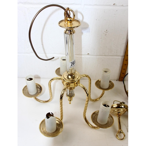 269 - 2 hanging brass chandeliers