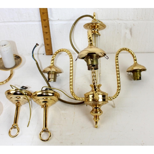 269 - 2 hanging brass chandeliers