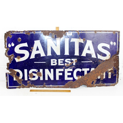 382 - Vintage enamel sign - Sanitas Best Disinfectant