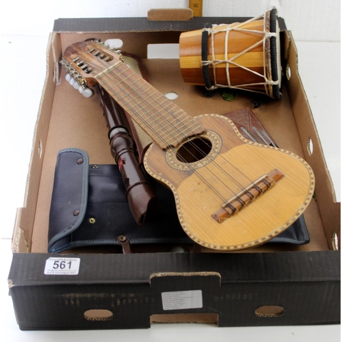 561 - Box of assorted musical instruments