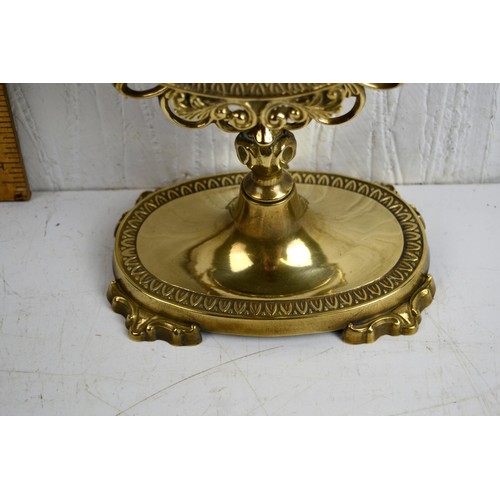 287 - A vintage brass table mirror