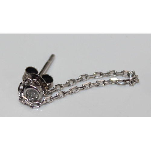 1224 - Pair of silver and diamond drop earrings