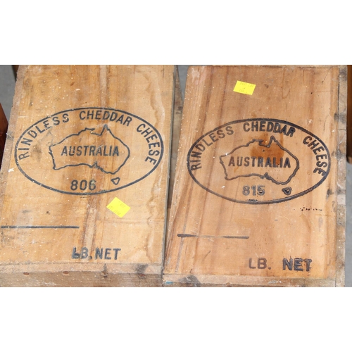 280 - Vintage wooden boxes to inc Australian Cheese etc